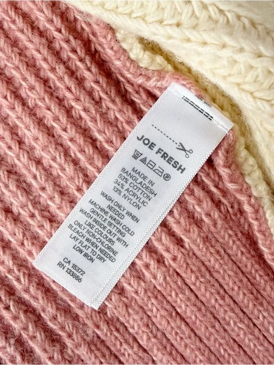 Jillian Harris x Joe Fresh Color Block Open Cardigan Knit Sweater SMALL Cozy - Picture 7 of 7